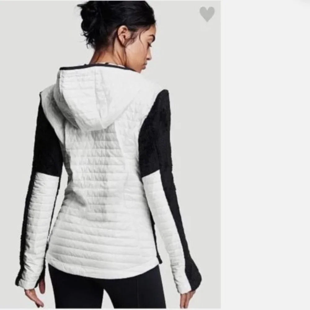 Victoria's Secret VSX Black and White Sport Jacket Hooded XS - Picture 2 of 14